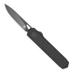 CobraTec Large Black Mamba OTF Auto Knife Black Aluminum Handle D2 Plain Black Blade CTBM