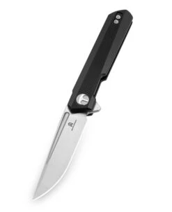 Bestechman Mini Dundee Slip Joint Folding Knife Black G10 Handle D2 Plain Edge Stonewash/Satin Finish BMK08A