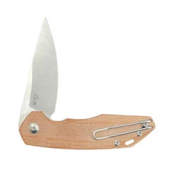 GiantMouse Knives ACE Corta Folding Knife Natural Canvas Micarta Handle M390 Plain Edge Satin Finish -White Mountain Knives Shop 08e8c64f 2e93 4bc8 82dc 5c31a8326c82 43140.1707416102