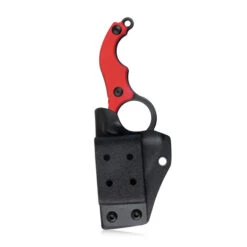 Kubey Hippocam Fixed Blade Knife Finger Ring Red G10 Handle D2 Plain Edge Satin/Blackwash Finish KU166D -White Mountain Knives Shop 166D 3 42601.1679334359