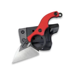 Kubey Hippocam Fixed Blade Knife Finger Ring Red G10 Handle D2 Plain Edge Satin/Blackwash Finish KU166D -White Mountain Knives Shop 166D 4 73437.1679334359