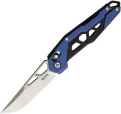 SRM Knives Sanrenmu Folding Knife Blue/Black G10 Scaled Handle D2 Plain Edge Bead Blast Finish 9225-GI
