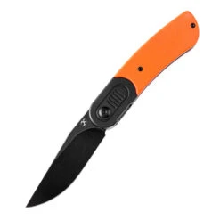 Discontinued Kansept Reverie T2025B3 Black Stonewashed 154CM Blade Black And Orange G10 Handle Folding Knife