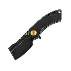 Kansept Mini Korvid Folding Knife Black Titanium Handle S35VN Plain Black Blade K3030A6