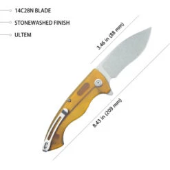Kubey Timberwolf Folding Knife Yellow Ultem Handle 14C28N Kurki Plain Edge Stonewash Finish KU208E 8 Kubey Timberwolf Folding Knife Yellow Ultem Handle 14C28N Kurki Plain Edge Stonewash Finish KU208E -White Mountain Knives Shop 2 f2c778dc 0887 4f58 bc8c 6cbf36807248 29434.1744886818