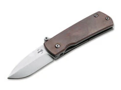 Boker Shamsher Side Opening Auto Knife Bronze Copper Handle D2 Plain Edge 01BO362