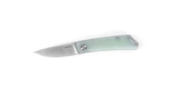 Exclusive Real Steel Luna Lite Slip Joint Knife Natural Jade G10 Handle Plain Edge D2 Blade 7015