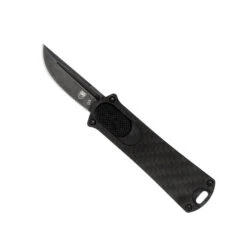 CobraTech California OTF Auto Knife Black Carbon Fiber Handle D2 Plain Black Blade CALI952BLKCFDNS