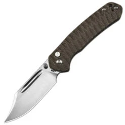 CJRB Pyrite Folding Knife Green Micarta Handle AR-SFII Bowie Plain Edge Sand Polish Finish J1942-ODG -White Mountain Knives Shop 42j 01693.1737732557