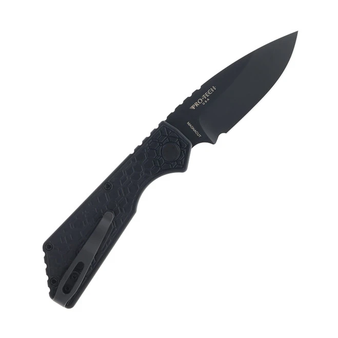 Protech Gridlock Auto Knife Black Aluminum Handle Magnacut Drop Point Plain Edge PT207-Gridlock 4 Protech Gridlock Auto Knife Black Aluminum Handle Magnacut Drop Point Plain Edge PT207-Gridlock - Image 2