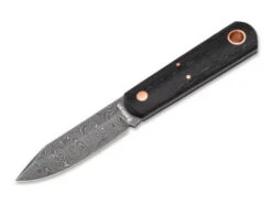 Boker Barlow BFF Fixed Blade Knife Brown Bog Oak Wood Handle Damascus Plain Edge 120508DAM