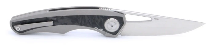 (Cracked Scale) Open Box / Return TwoSun Folding Knife Titanium Handle W/ Carbon Fiber Inlay M390 Plain Edge TS186-M390 4 (Cracked Scale) Open Box / Return TwoSun Folding Knife Titanium Handle W/ Carbon Fiber Inlay M390 Plain Edge TS186-M390 - Image 2