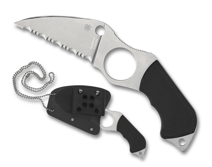Spyderco Swick 6 Small Fixed Knife Black G10 Handle Serrated LC200N Blade FB14S6 3 Spyderco Swick 6 Small Fixed Knife Black G10 Handle Serrated LC200N Blade FB14S6