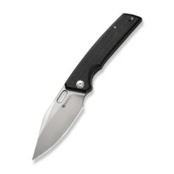 Sencut GlideStrike Folding Knife Black Canvas Micarta Handle Clip Point Plain Edge Satin Finish S23018-4