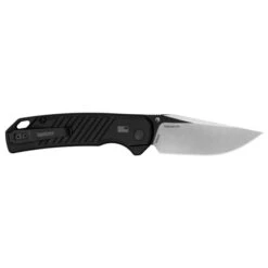 Kershaw Launch 23 Auto Knife Black Aluminum Handle 154CM Trailing Point Plain Edge 7305 -White Mountain Knives Shop 7305 back open web 24966.1758052982