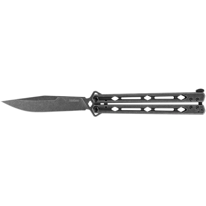 Kershaw Lucha Balisong Knife Blackwash Stainless Steel Handle 14C28N Drop Point Plain Edge 5150BW 4 Kershaw Lucha Balisong Knife Blackwash Stainless Steel Handle 14C28N Drop Point Plain Edge 5150BW - Image 2
