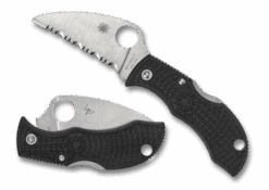 Spyderco Manbug Folding Knife Black FRN Handle VG-10 Serrated Edge MBKWS