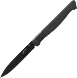 Cold Steel Specter Linerlock Folding Knife Black Carbon Fiber Handle 20CV Drop Point Plain Black Blade FL-39SDP