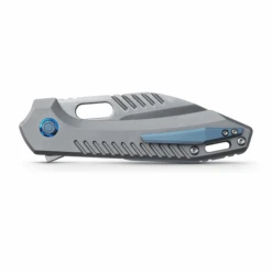 (Sold Out) WMK Exclusive Vosteed RSKAOS Folding Knife Gray Titanium Handle W/ Blue Hardware Elmax Wharncliffe Blade 18 (Sold Out) WMK Exclusive Vosteed RSKAOS Folding Knife Gray Titanium Handle W/ Blue Hardware Elmax Wharncliffe Blade -White Mountain Knives Shop A0905 RSKAOS Elmax Satin Wharncliffe Blade Titanium Handle 2 17382.1699972963