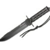 Boker Survivalist Fixed Blade Knife Black Aluminum Handle 440A Plain Black Blade 02MB935 -White Mountain Knives Shop B935 57004.1680626325