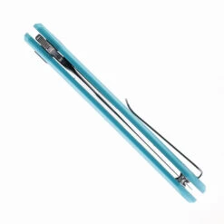 Bestechman Dundee Folding Knife Light Blue G10 Handle D2 Plain Edge Stonewash/Satin Finish BMK09B -White Mountain Knives Shop BESTECH BMK09B 03 71045.1724187932