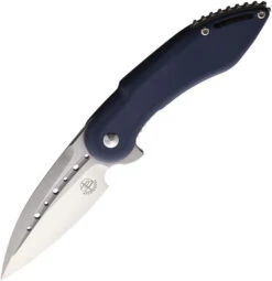 Begg Knives Mini Glimpse Folding Knife Blue-Gray G10 Handle D2 Plain Edge Satin Finish BG004