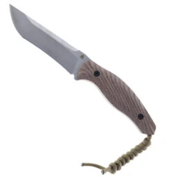 Bastard Knives Reaper Semi Custom Fixed Blade Knife Textured Brown Micarta Handle Sliepner Steel W/ Leather Sheath