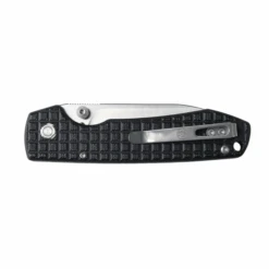 WMK Exclusive Vosteed Raccoon Button Lock Folding Knife Black Micarta Frag Pattern Handle 14C28N Plain Edge RC3SVM13 -White Mountain Knives Shop Black Micarta Frag 3 05105.1679577815