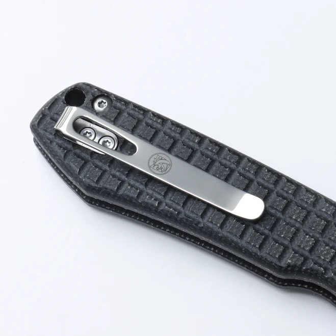 WMK Exclusive Vosteed Raccoon Button Lock Pocket Knife Black Micarta Frag Pattern Handle 14C28N Plain Edge RC3SVM13 5 WMK Exclusive Vosteed Raccoon Button Lock Pocket Knife Black Micarta Frag Pattern Handle 14C28N Plain Edge RC3SVM13 - Image 3