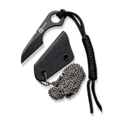 Civivi Gramis Folding Fixed Blade Knife Black Handle 14C28N Sheepsfoot Plain Black Blade C23004-1