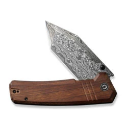 Civivi Bhaltair Folding Knife Guibourtia Wood Handle Damascus Tanto Plain Edge C23024-DS1 -White Mountain Knives Shop C23024 DS1 Bhaltair 3 72766.1691516228