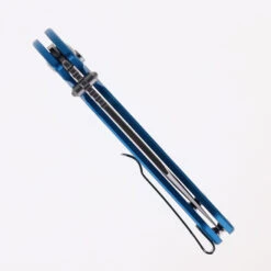 WMK Exclusive CJRB Pyrite Bowie J1942-ALBU Blue Aluminum Handle Button Lock AR-RMP9 Bowie Blade -White Mountain Knives Shop CJRB BOWIE PYRITE J1942 ALBU 02 48969.1714149365