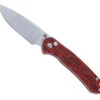 WMK Exclusive CJRB Pyrite Folding Knife Black & Red Gmascus G10 Handle AR-RPM9 Drop Point Plain Edge Stonewash Finish J1925-MFS