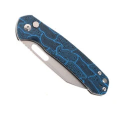 WMK Exclusive CJRB Pyrite Wharncliffe Folding Knife Black & Blue Gmascus G10 Handle AR-RPM9 Wharncliffe Plain Edge Stonewash Finish J1925A-DBU -White Mountain Knives Shop CJRB J1925A DBU 01 07603.1685545339