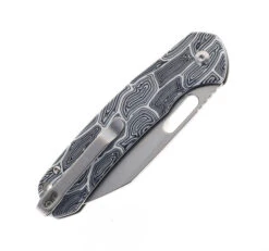 WMK Exclusive CJRB Pyrite Wharncliffe Folding Knife Black & White Gmascus G10 Handle AR-RPM9 Wharncliffe Plain Edge Stonewash Finish J1925A-DBW -White Mountain Knives Shop CJRB J1925A DBW 04 35590.1685545299