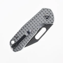 WMK Exclusive CJRB Mini Pyrite Frag Pattern Button Lock Pocket Knife Aluminum Handle AR-RPM9 Warncliffe Plain Edge Stonewash Finish J1933-AL -White Mountain Knives Shop CJRB J1933 AL 03 04834.1698782808