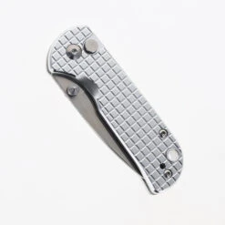 Discontinued WMK Exclusive CJRB Mica Mini Pyrite Frag Pattern Button Lock Pocket Knife Aluminum Handle AR-RPM9 J1934-AL -White Mountain Knives Shop CJRB J1934A AL 01 76147.1698778083