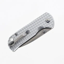 Discontinued WMK Exclusive CJRB Mica Mini Pyrite Frag Pattern Button Lock Pocket Knife Aluminum Handle AR-RPM9 J1934-AL -White Mountain Knives Shop CJRB J1934A AL 03 59735.1698778083