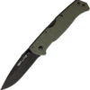 Cold Steel Air Lite Folding Knife OD Green G10 Handle AUS10A Drop Point Plain Black Blade CS26WDODBK -White Mountain Knives Shop CS26 64471.1655471496
