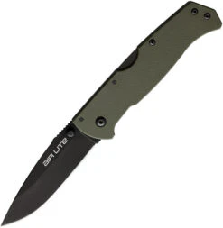 Cold Steel Air Lite Folding Knife OD Green G10 Handle AUS10A Drop Point Plain Black Blade CS26WDODBK