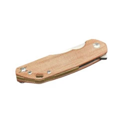 GiantMouse Knives ACE Corta Folding Knife Natural Canvas Micarta Handle M390 Plain Edge Satin Finish -White Mountain Knives Shop CTN 3 96527.1695740660