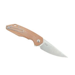 GiantMouse Knives ACE Corta Folding Knife Natural Canvas Micarta Handle M390 Plain Edge Satin Finish -White Mountain Knives Shop CTN 21957.1695740659