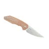 GiantMouse Knives ACE Corta Folding Knife Natural Canvas Micarta Handle M390 Plain Edge Satin Finish