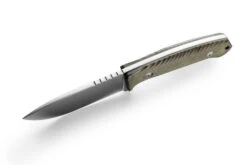 Lionsteel M3 Fixed Blade Knife Green Canvas Micarta Handle Niolox Plain Edge Satin Finish M3 CVG -White Mountain Knives Shop CVGL 2 01846.1682609366