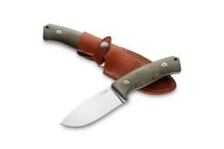Lionsteel M3 Fixed Blade Knife Green Canvas Micarta Handle Niolox Plain Edge Satin Finish M3 CVG