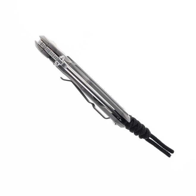 Chris Reeve Small Inkosi Folding Knife Glass Blasted Titanium Handle Black Micarta Inlay Magnacut Steel Tanto SIN-1132 7 Chris Reeve Small Inkosi Folding Knife Glass Blasted Titanium Handle Black Micarta Inlay Magnacut Steel Tanto SIN-1132 - Image 5