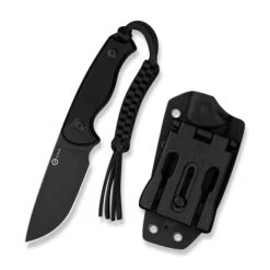 Civivi Timberbark Fixed Blade Knife Black G10 Handle 14C28N Plain Edge Black Stonewash Finish C23094-1