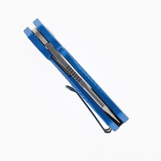 Divo Nip Lite Folding Knife Blue Hard Anodized Aluminum Handle Satin 154CM Blade 7 Divo Nip Lite Folding Knife Blue Hard Anodized Aluminum Handle Satin 154CM Blade - Image 5