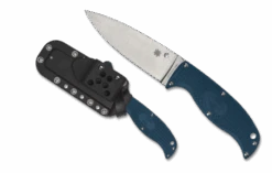 Spyderco Enuff Fixed Blade Knife Blue FRN Handle K390 Plain Edge FB31PBL2K390