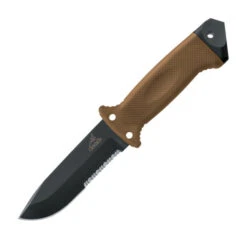 Gerber LMF II Infantry Knife Fixed Combo Edge Black Blade Coyote Handle Sheath